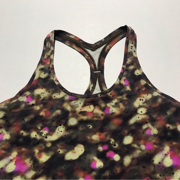 Lululemon Cool Racerback Short Tank Top *Nulu Soft Focus Splatter Green Multi 6 - Picture 2 of 6